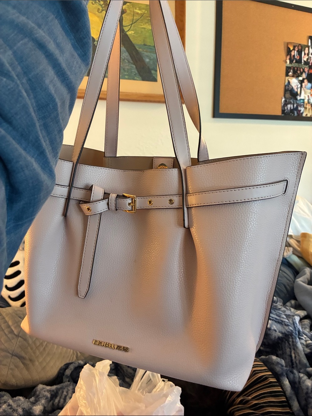 Michael Kors Blush and Gold Professional Work Tote Shoulder Bag - Legally Blonde - Picture 2 of 10